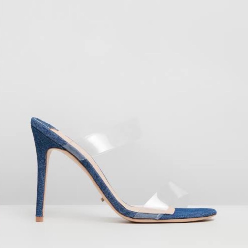 Tony Bianco Kade Transparent Strap Denim Heels